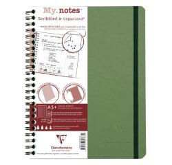 My.Notes Age Bag carnet reliure intégrale à marges détachables A5+ 120 pages détachables ligné + cadre en-tête - Vert