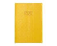 Protège-cahiers grain madras avec rabats marque-pages PVC 22/100ème A4 - Jaune