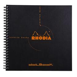 Reverse book Rhodia Classic reliure intégrale 21x21 cm 160 pages dot détachables 80g - Noir