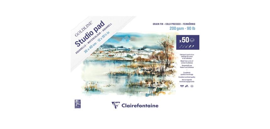 Goldline Studio bloc collé 50F 30x40cm 200g grain fin