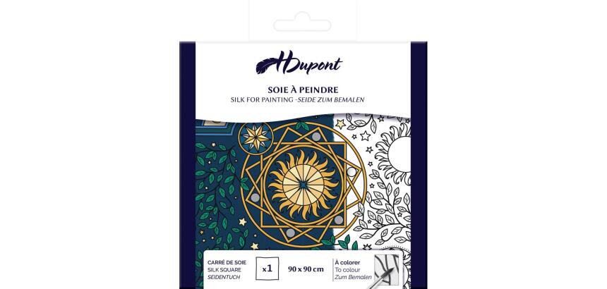 CARRÉ 100% soie - 90x90cm Astral - Blanc