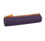 Rhodiarama trousse ronde simili cuir italien 5x21,5 cm - Aubergine