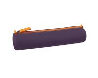Rhodiarama trousse ronde simili cuir italien 5x21,5 cm - Aubergine