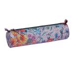 Céleste CUIR Trousse ronde Ø5,5x22 cm Multicolores