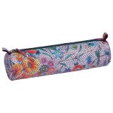 Céleste CUIR Trousse ronde Ø5,5x22 cm Multicolores