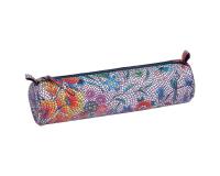 Céleste CUIR Trousse ronde Ø5,5x22 cm Multicolores