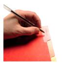 Tabbladen glanskarton 225g met geplastificeerde gekleurde tabs - 5 tabs - A4