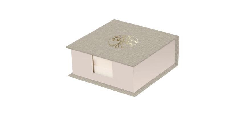 Inspire, Bloc cube, Toile du Marais, 11x11x4cm contenant 300 feuillets unis 9,8x9,8 cm