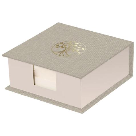Inspire, Bloc cube, Toile du Marais, 11x11x4cm contenant 300 feuillets unis 9,8x9,8 cm
