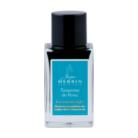 Encre 1670 à paillettes dorées 15ml - Turquoise de Perse