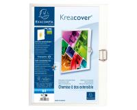Faldone con dorso estensibile fino a 13cm personalizzabile Kreacover carta telata - 24x32cm - Bianco