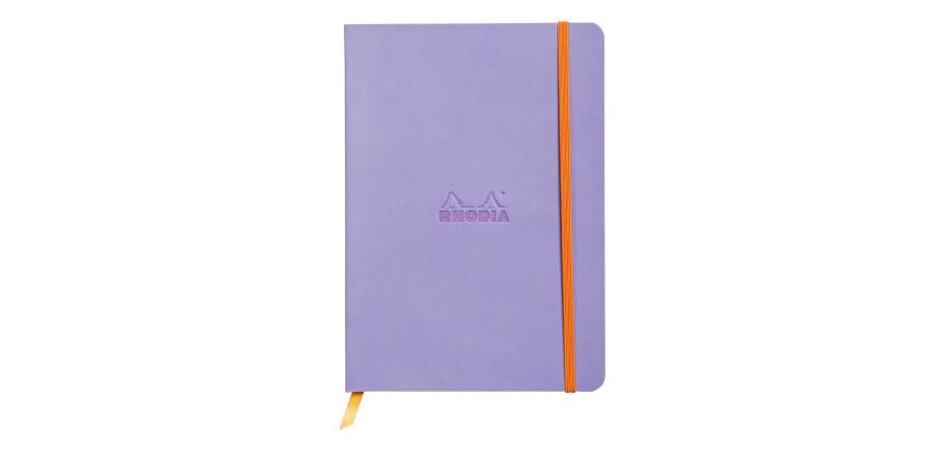 Rhodiarama carnet souple A5 160 pages ligné papier ivoire 90g fermeture élastique - Iris