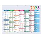 Calendrier Multicolore 55 x 40,5 cm Semestriel 2026 - Multicolore