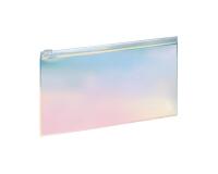 Pochette plate zippée Iris 22 x 12 cm - Bleu