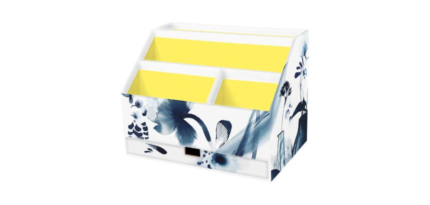 Inkebana, Porte lettres avec tiroir 24x16x18 cm - Multicolore