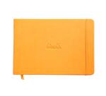 Webnotebook A5 paysage 192 pages uni papier ivoire 90g fermeture élastique - Orange