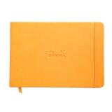 Webnotebook A5 paysage 192 pages uni papier ivoire 90g fermeture élastique - Orange