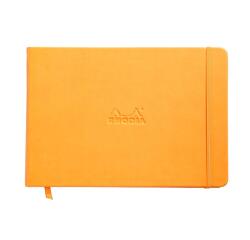 Webnotebook A5 paysage 192 pages uni papier ivoire 90g fermeture élastique - Orange