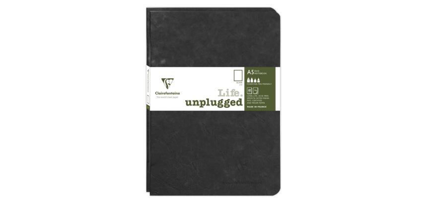 Set de 2 carnets piqués Age Bag A5 96 pages uni - Noir