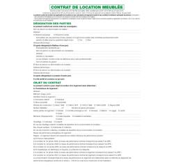 Feuilles Contrat de location pour locaux meublés - Blanc