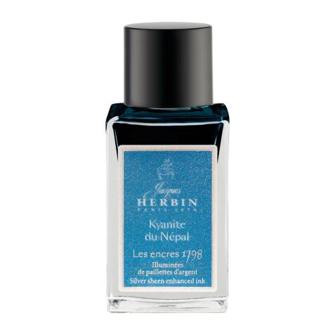 Encre 1798 à paillettes argentées 15ml  - bleu cyan