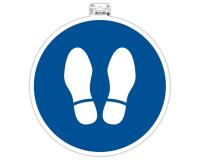 Zelfklevend bord stoppen verplicht 35cm - Blauw