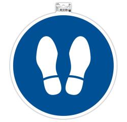 Non-slip adhesive PVC panel Stand here 35 cm - Blue