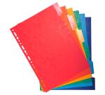 Intercalaires Carte lustrée 225g avec onglets renforcés - 6 positions - A4 - Couleurs assorties