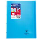 Cahier piqué Koverbook 24x32cm 96 pages petits carreaux + marge couverture polypropylène transparent - Bleu