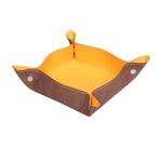 Rhodiarama vide-poche réversible simili cuir italien 12x12x4,5 cm - Chocolat