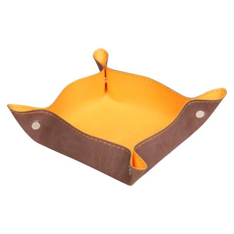Rhodiarama vide-poche réversible simili cuir italien 12x12x4,5 cm - Chocolat