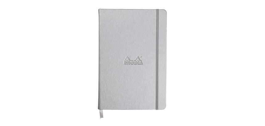 Webnotebook A5 192 pages ligné papier ivoire 90g fermeture élastique - Argent