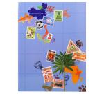 Album de timbres Globe-Trotter 16 pages noires - 16,5x22,5 cm - Visuels assortis