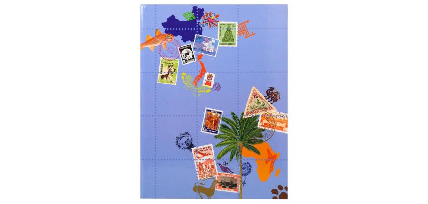 Album de timbres Globe-Trotter 16 pages noires - 16,5x22,5 cm - Visuels assortis