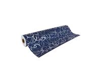 Prem.80g, 50x0,70m Arabesq argt fd bleu - Bleu