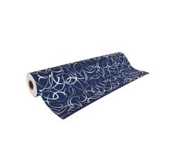 Prem.80g, 50x0,70m Arabesq argt fd bleu - Bleu