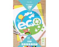 PAPIER COULEUR RECYCLÉ, Bloc de 20 feuilles 210g/m2 au format A4 (21x29 ,7cm), Assortiment - 10 couleurs - Assortiment