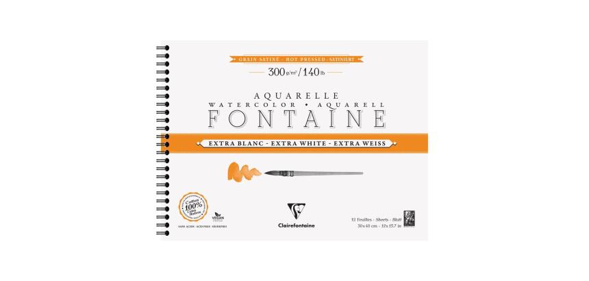 Fontaine Extra Blanc Grain Satiné album spiralé 12F 30x40cm 300g