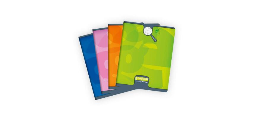 Cahier piqué 8000 CARTE 17x22 cm 32 pages grands carreaux 90 g - Assortis