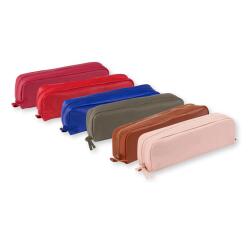 CUIR TEINTE Trousse rectangulaire 21x4x6 cm - Assortis