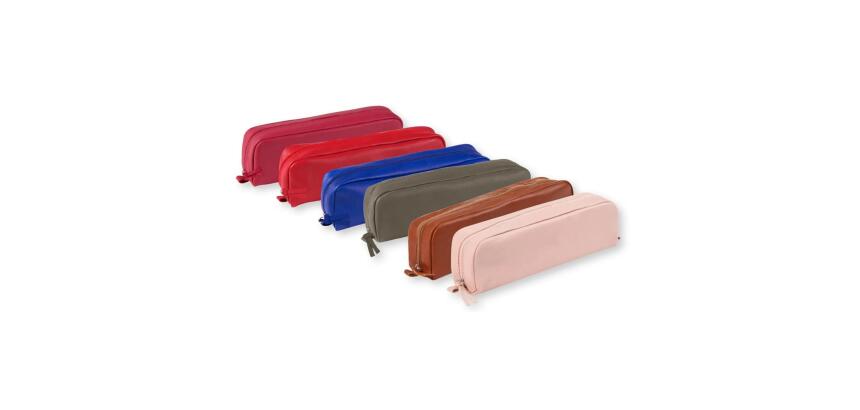 CUIR TEINTE Trousse rectangulaire 21x4x6 cm - Assortis