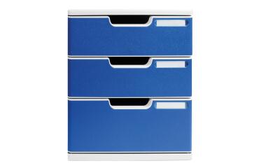 MODULO A4 (3 drawers) light grey/blue - Blue