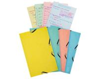 Chemise 3 rabats à élastiques Aquarel + 25 fiches bristol 125x200mm - 4 couleurs assorties - Couleurs assorties