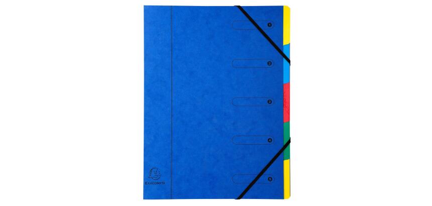 Trieur Harmonika fenêtres imprimées Véritable carte lustrée 5 compartiments - Couleurs assorties