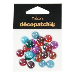 Sachet 24 cabochons 1cm - pearl flashy - Assortiment vif
