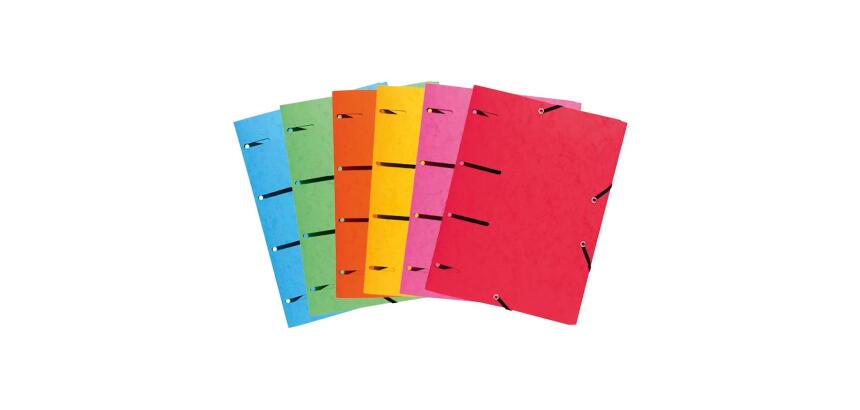 Carpetas con gomas 3 solapas Punchy® + 375 g/m2 - Colores surtidos