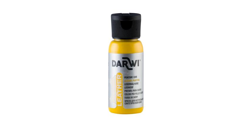 DARWI Flacon de 50 ml de Peinture sur Cuir - jaune soleil