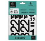 Pochette de chiffres adhésifs noirs 0-9 50 mm - Noir