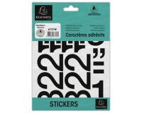 Hoesje met zelfklevende cijfers zwart 0-9 50 mm - zwart