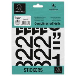 Pack of adhesive numbers 0-9 Black 50 mm - Black